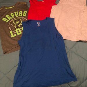 Lot of 4 boys sleeveless shirts L
